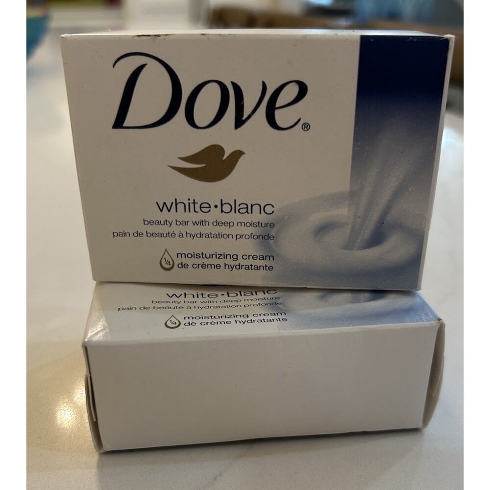 Lot Of 2 Dove White White Blanc Beauty Bar Moisturizing Soap NEW